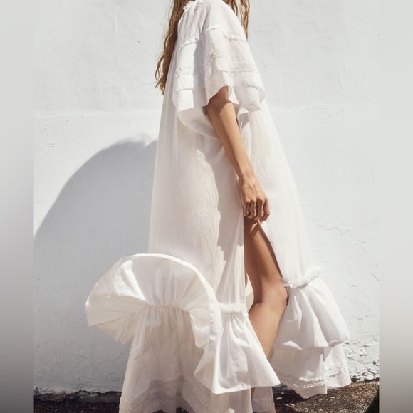 Appliquéd drawstring detail kaftan dress small - Picture 3 of 5